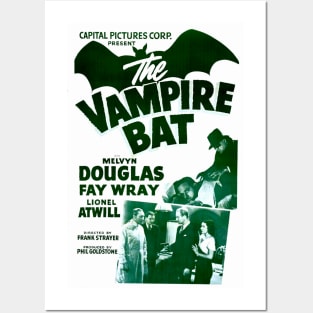 The Vampire Bat (1933) Black and White Poster Posters and Art